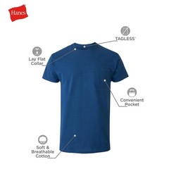 6-pack Mens Pocket T-shirt,Moisture-Wicking Cotton Crewneck Tees 3XL Assorted
