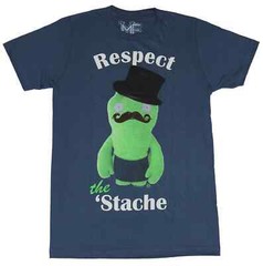 Mighty Fine Mens Ugly Dolls Respect The ‘Stache Mustache Funny Shirt New S-XL