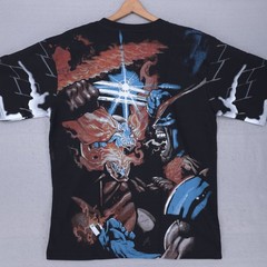 X-Men Wolverine AOP T-Shirt Mens XL Black Marvel All Over Print Comic Book Tee