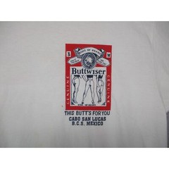 Yazbek Vintage Humorous Buttwiser Print Short Sleeve Graphic TShirt Men Size L