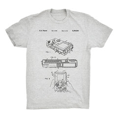 Atari Gameboy Patent T-Shirt.100% Cotton Comfy Tee on Black White or Gray. NEW