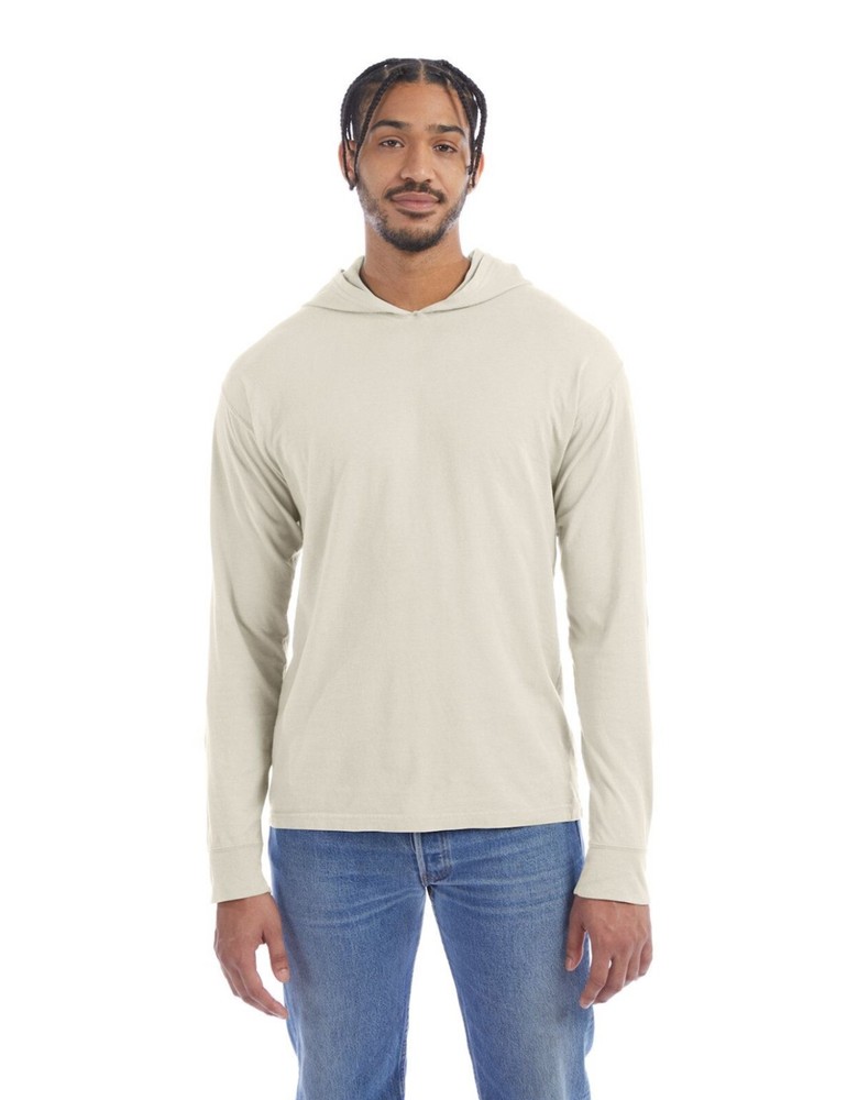 Hanes Mens 100% Cotton Garment-Dyed Hooded Long Sleeve Shirt GDH280