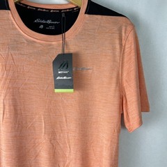 Eddie Bauer Motion Men’s Tee Size Small Active Short Sleeve Cantaloupe Orange A2