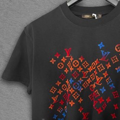LV Black T-shirt with Velvet Colourful Spread Mono – Size 2XL – Tariff Paid