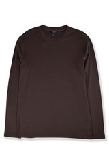 Banana Republic Mens Dark Brown Cotton Luxe Crewneck L/S Shirt Medium M BR-012