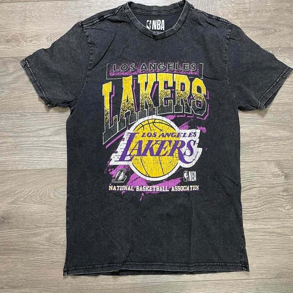Nba los angeles lakers black graphic streetwear y2k Small