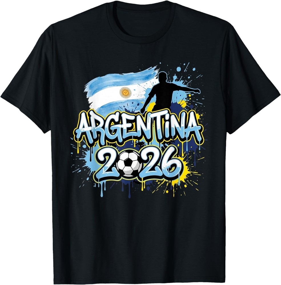 Argentina ARG 26 Fan Colorful Paint Splash Flag T-Shirt