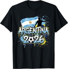 Argentina ARG 26 Fan Colorful Paint Splash Flag T-Shirt