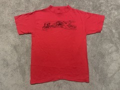 Vintage 80s Ralph Steadman T Shirt Mens L Red USA Single Stitch Gonzo RARE