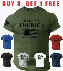 USA flag T Shirt Made in America Distressed Military Patriotic Tee Shirt S-3XL