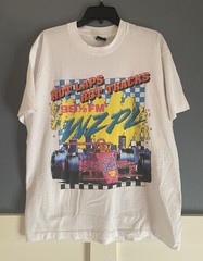 Vintage 90s 80’s WZPL Radio Indiana Hot Laps Hot Tracks Nascar Racing t-shirt