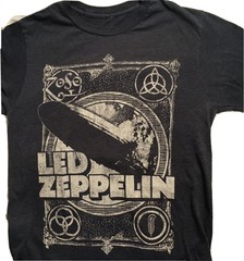 LED ZEPPELIN Blue Grey Gray T-shirt, Size M (?)