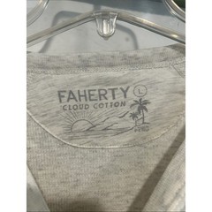 Faherty Oatmeal ivory Heather Long Sleeve waffle Crew cloud cotton men’s large