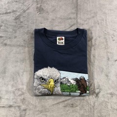 vtg Bald Eagle Shirt Mens XL Navy Blue Graphic Wildlife Nature Tee Crewneck