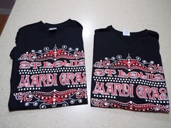 NWT LOT of 2 -1 M, 1 XL,St Louis Mardi Gras Short Sleeve T Shirts Black w Red