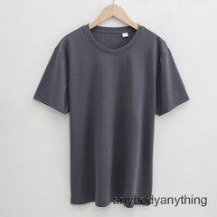 Men’s 100% Mercerized Cotton T-shirt Crew Collar Short Sleeves Casual Basic Tops