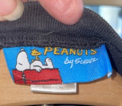 Peanuts Snoopy Black Graphic Tee With Snoopy and Woodstock “ When Do We Eat ?”