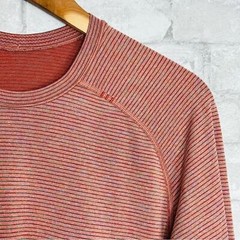 Lululemon Metal Vent Tech Long Sleeve Tee Size Small Cayenne White Blue Lime
