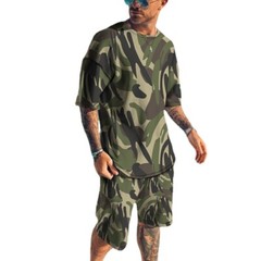 Mens Summer Short Sleeve T-Shirts and Shorts Sweatsuit Set Outfit 2-Piece Set