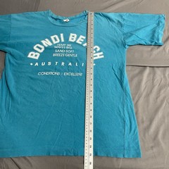 Vintage Bondi Beach Australia Sydney Blue T Shirt Size 42 Large READ All Cotton
