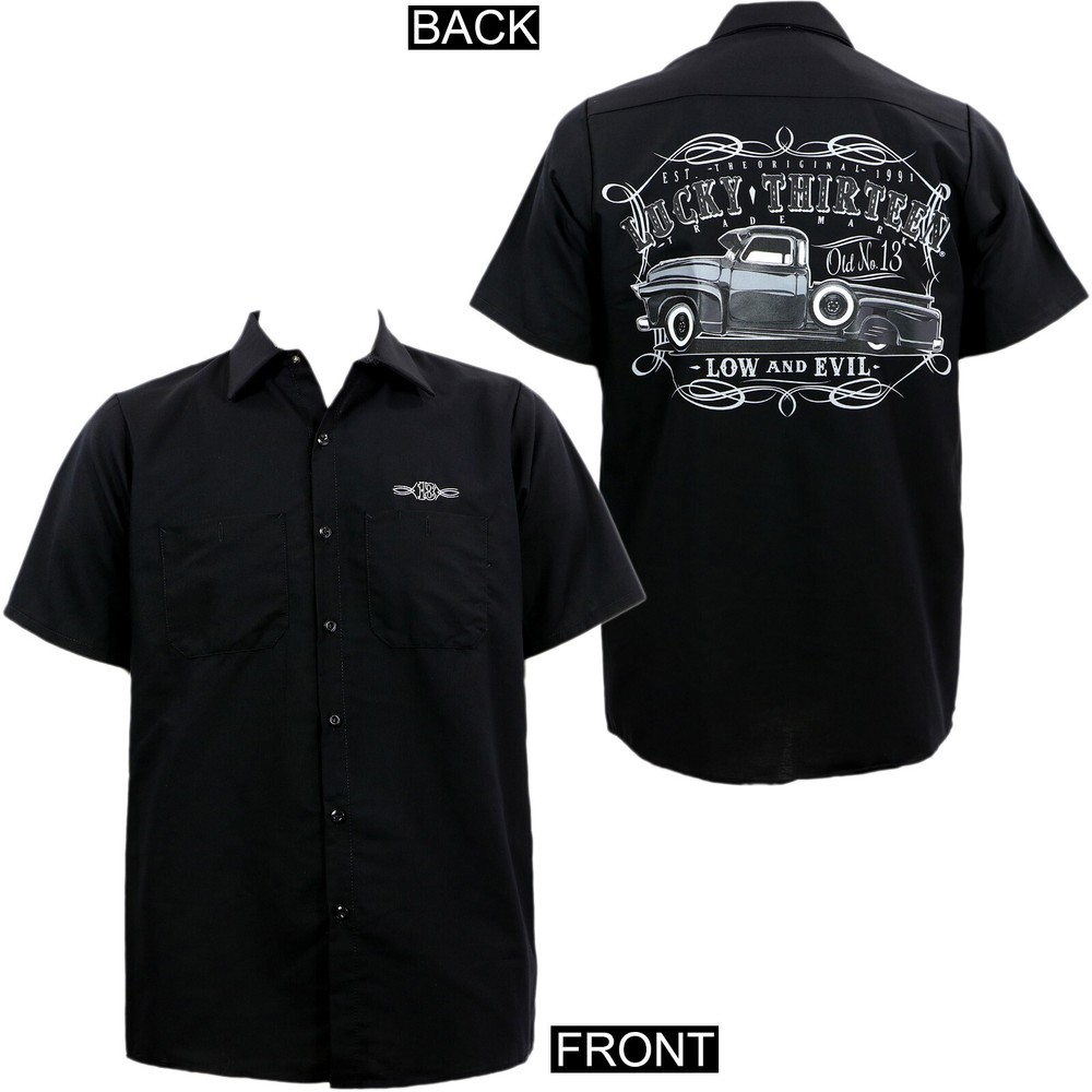 Authentic LUCKY 13 Dragger Low and Evil WorkShirt M L XL 2XL 3XL 4XL NEW