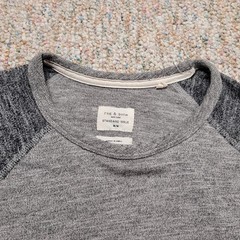 Rag & Bone Standard Issue Shirt Mens Medium Grey Raglan Long Sleeve Crewneck