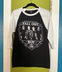 FALL OUT BOY Raglan T-Shirt Size Small Hardcore Punk Emo Cotton Pre Shrunk