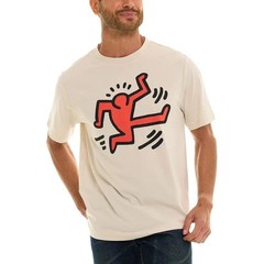Keith Haring Men’s Graphic T-Shirt NWT 100% Cotton Blue Black Beige Size L XL