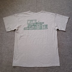 Vtg Nike University Of Miami T Shirt Mens L Gray Graphic Football Short Sleeve