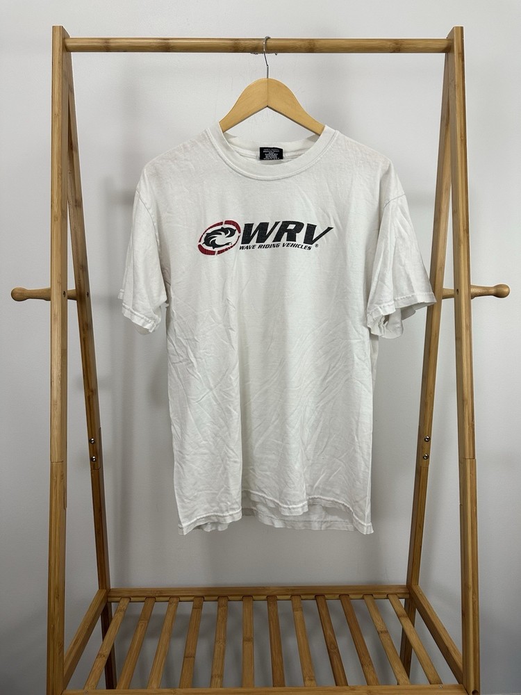 VTG WRV Wave Riding Vehicles Thrashed Distressed Worn Surfboard T-Shirt Sz L