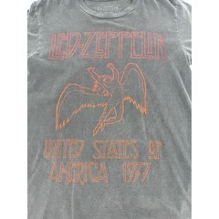 Led Zeppelin USA 1977 Tour Graphic Tee Life Clothing Co Charcoal Grey Small