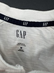 Gap White Henley Button T-Shirt Mens Size Medium Cotton Short Sleeve