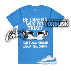 11 University Blue UNC White Light Sky Low T Shirt Match SUGAR