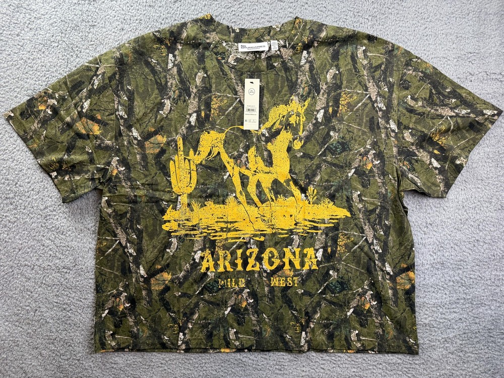 No Boundaries Shirt Mens 2XL Arizona Wild West Camo Graphic Tee T-Shirt Boxy