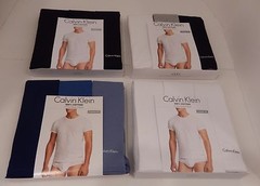 3 CALVIN KLEIN COTTON BLACK WHITE BLUE GRAY SIZE S M L XL XXL CREW NECK T-SHIRTS