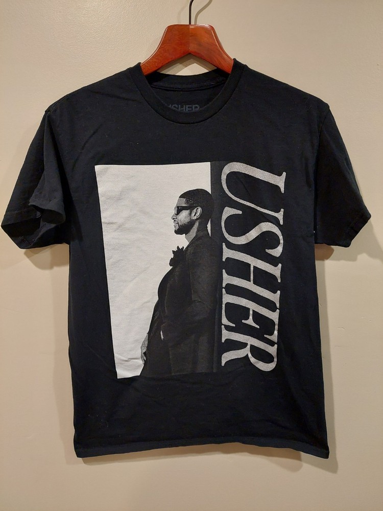 Usher 2024 Tour Shirt Past Present Future Band Tee Sz Medium 2-Sided Dates Back