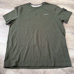 Eddie Bauer TRAVEX T-Shirt Mens XL Free Dry ACTIVE Green Short Sleeve Crew Neck