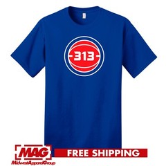 DETROIT 313 BASKETBALL T-SHIRT NBA Pistons Parody Tshirt Tee Shirt B-Ball Motown