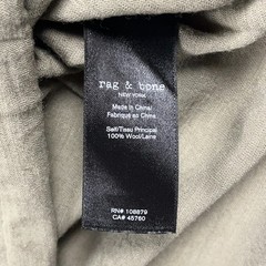 Rag & Bone T Shirt Mens Large 0 Wool Olive Green Raw Hems