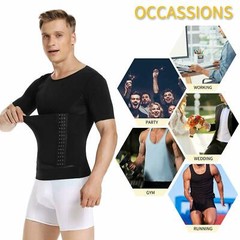 Men’s Slimming Body Shaper Vest T-Shirt Compression Tank Tummy Control Shapewear