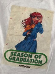 Vintage 90s Konami Anime Dating Video Game Season of Graduation Promo T-shirt