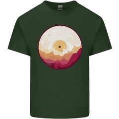 Vinyl Landscape Record Mountains DJ Decks Mens Light Cotton T-Shirt