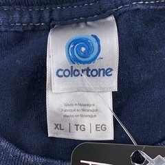 Colortone Men’s Size XL Navy Washed Bull City Graphic Long Sleeve T-Shirt NWT