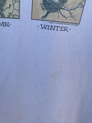 Vintage 90s Nature Seasonal Summer Spring Winter Autumn Xl White Shirt