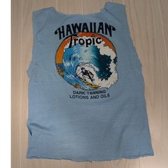 Hawaiian Tropic Sunscreen vintage CUT WORN t shirt to tank Small Myrtle Beach
