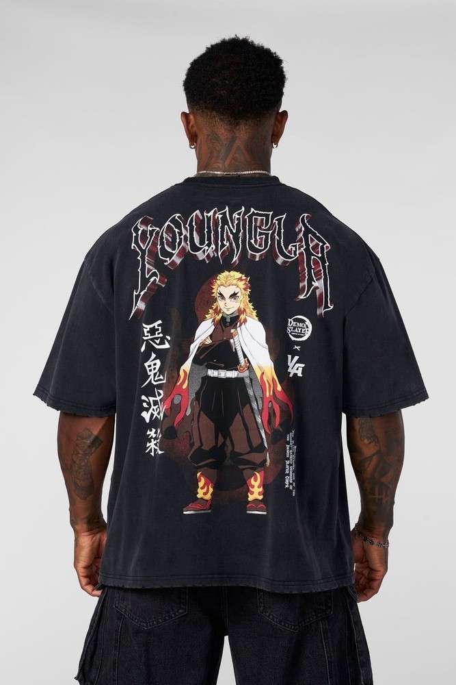 YOUNGLA 4266 DEMON SLAYER KIMETSU NO YAIBA CHARACTER TEES- FLAME HASHIRA -SMALL
