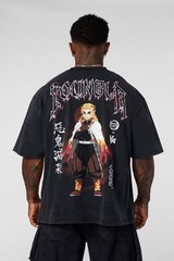 YOUNGLA 4266 DEMON SLAYER KIMETSU NO YAIBA CHARACTER TEES- FLAME HASHIRA -SMALL