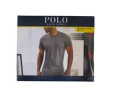 3 POLO RALPH LAUREN S M L XL 2XL COTTON BLACK WHITE GRAY BLUE CREW NECK T SHIRTS