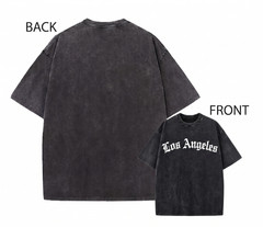 Vintage Washed Los Angeles Oversized T Shirt Men Women Streetwear Graphic Tee