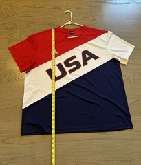 Peak Men’s USA Team 100% Polyester Tee Shirt – 2XL – Red, White, Blue